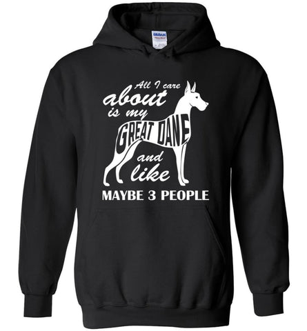 All I Care About Is My Great Dane And Maybe Like 3 People - Hoodie - Black / M