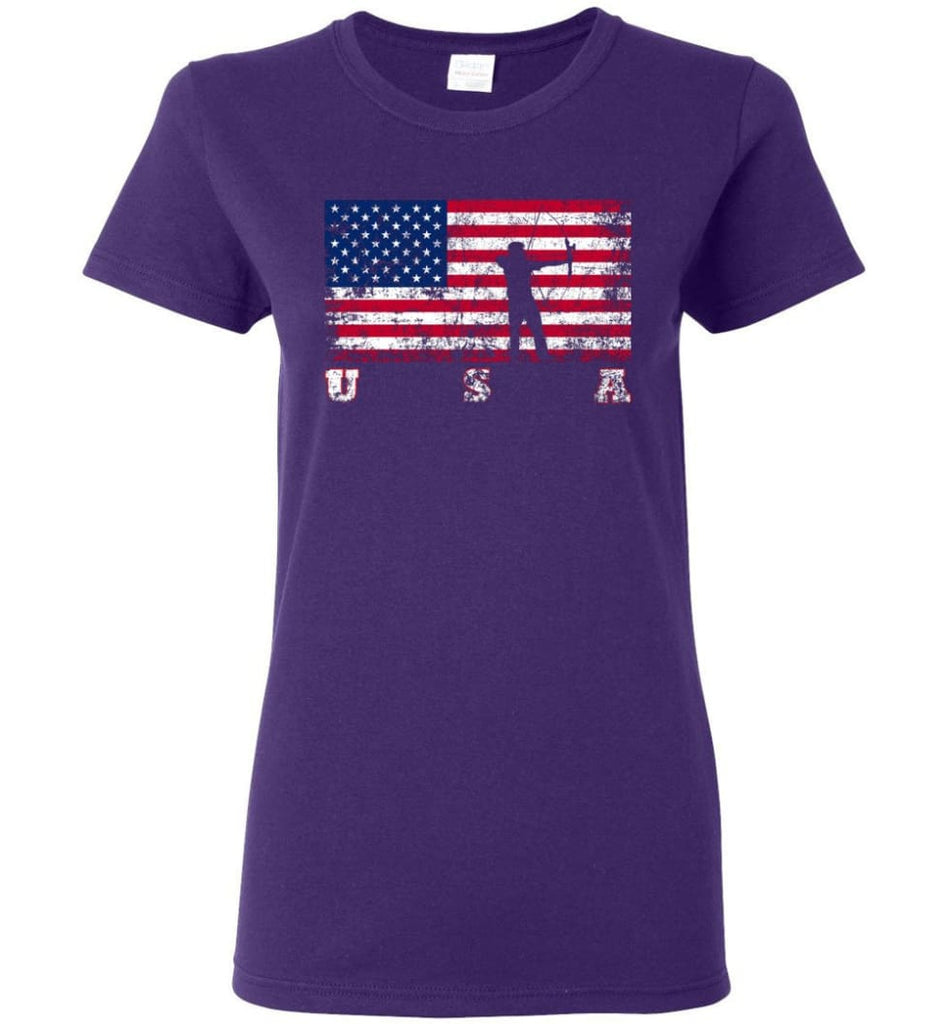 American Flag Archery Women Tee - Purple / M