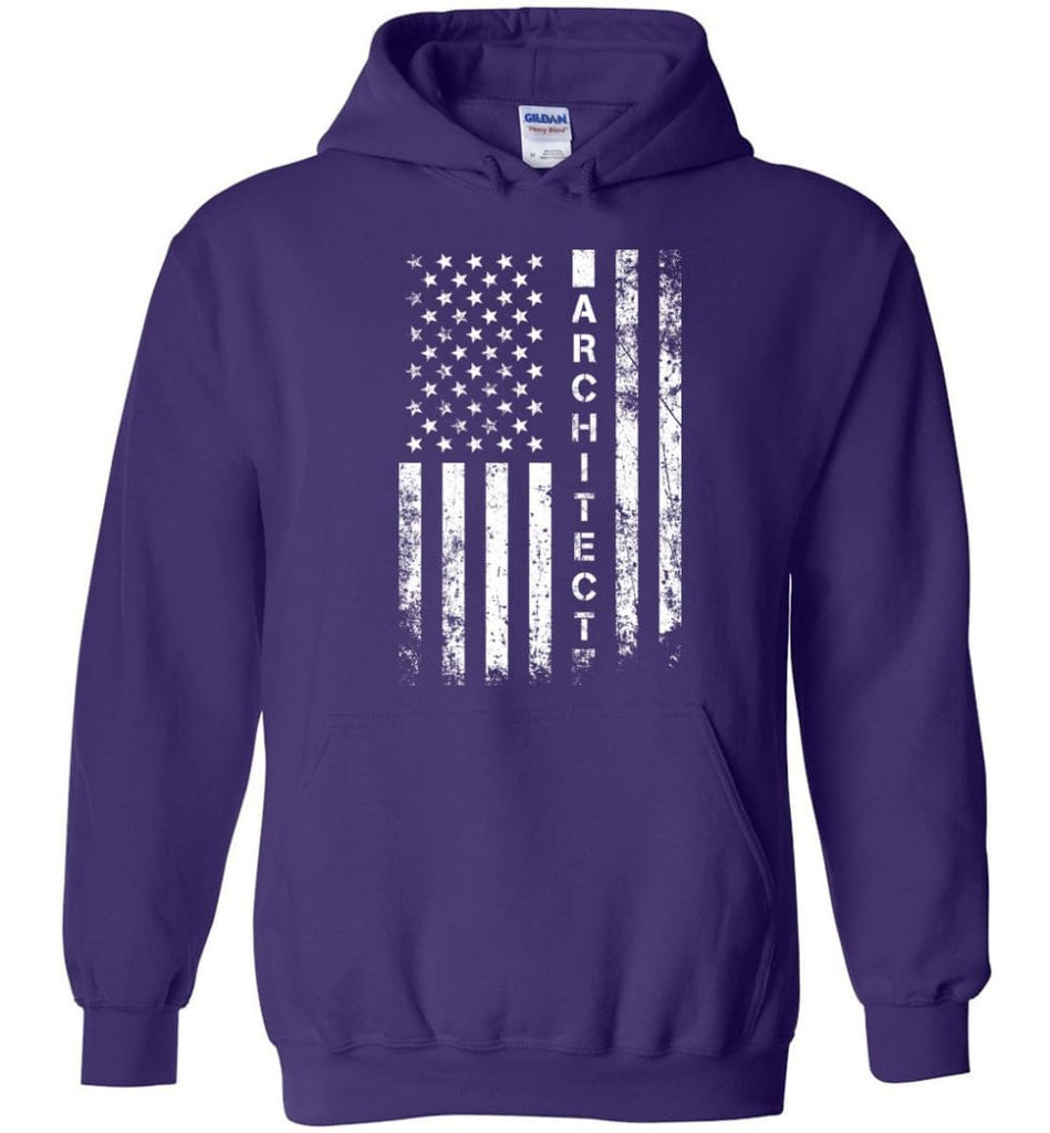 American Flag Architect - Hoodie - Purple / M