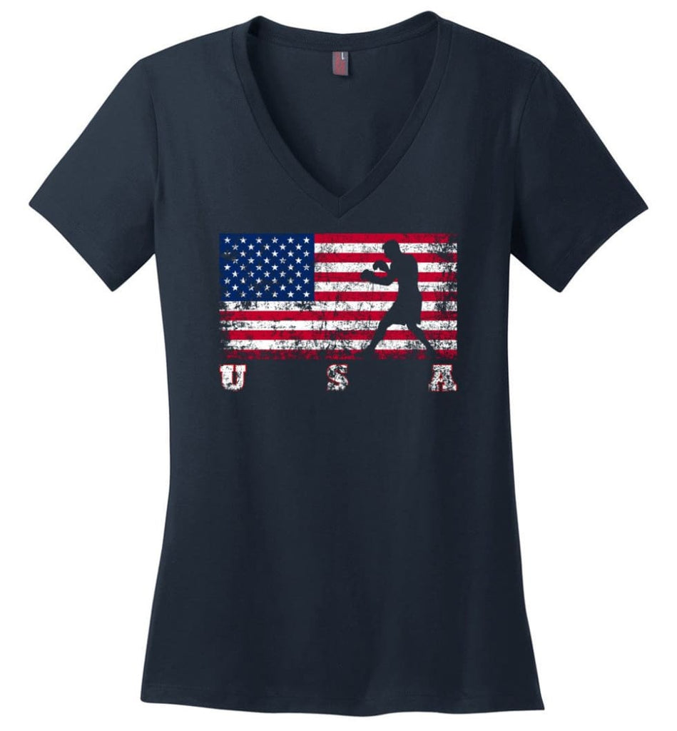 American Flag Athletics Ladies V-Neck - Navy / M