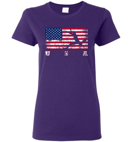 American Flag Athletics Women Tee - Purple / M