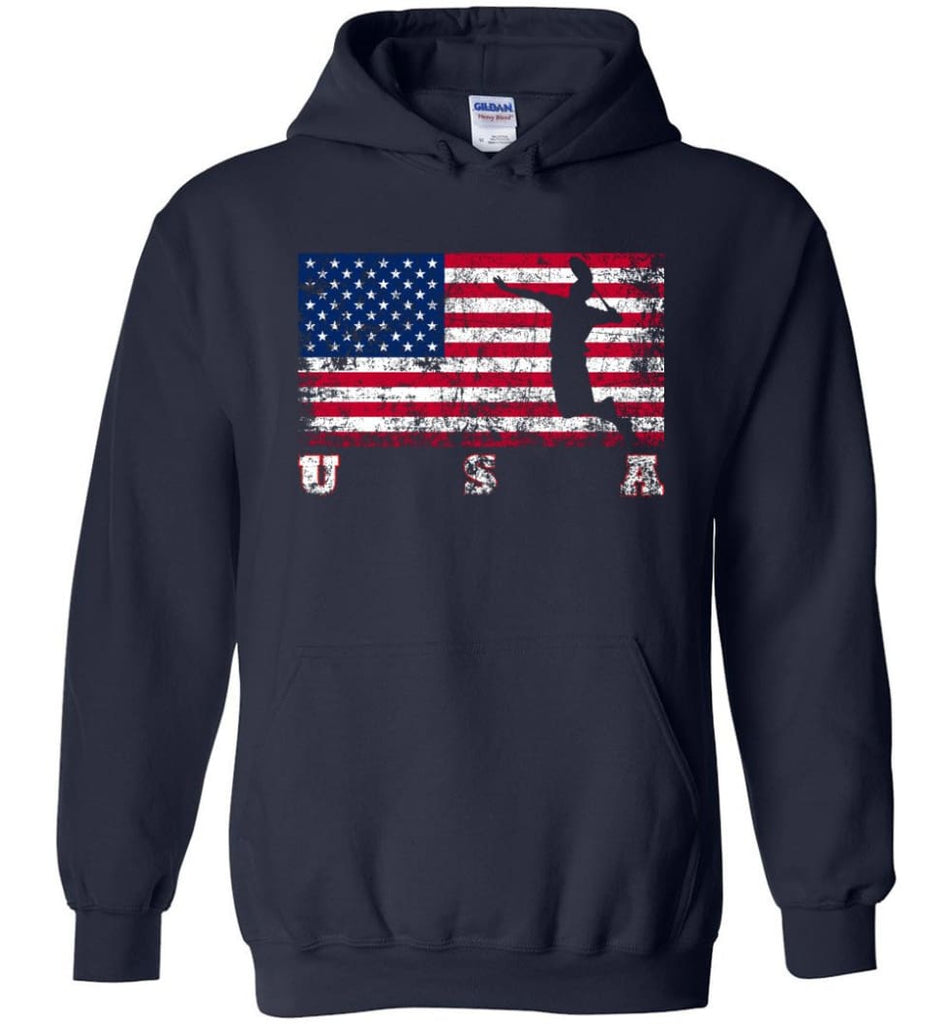 American Flag Badminton - Hoodie - Navy / M