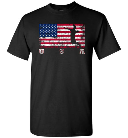 American Flag Badminton - Short Sleeve T-Shirt - Black / S