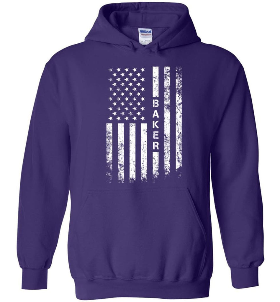 American Flag Baker - Hoodie - Purple / M
