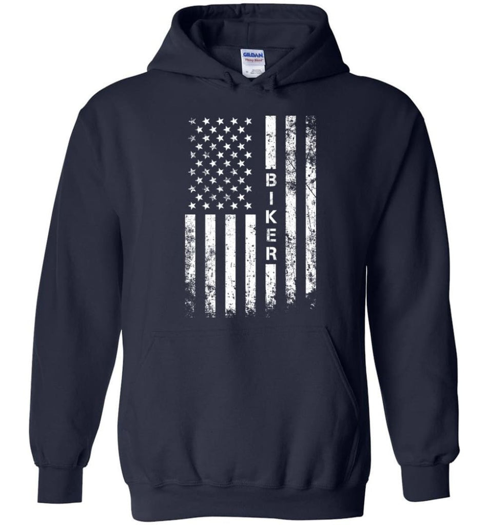 American Flag Biker - Hoodie - Navy / M