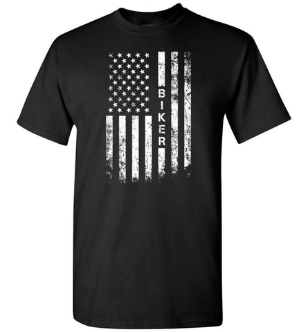 American Flag Biker - Short Sleeve T-Shirt - Black / S