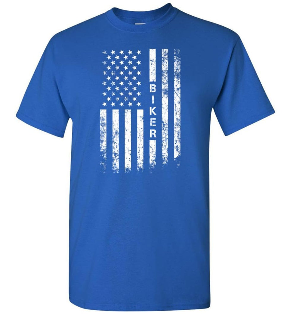 American Flag Biker - Short Sleeve T-Shirt - Royal / S