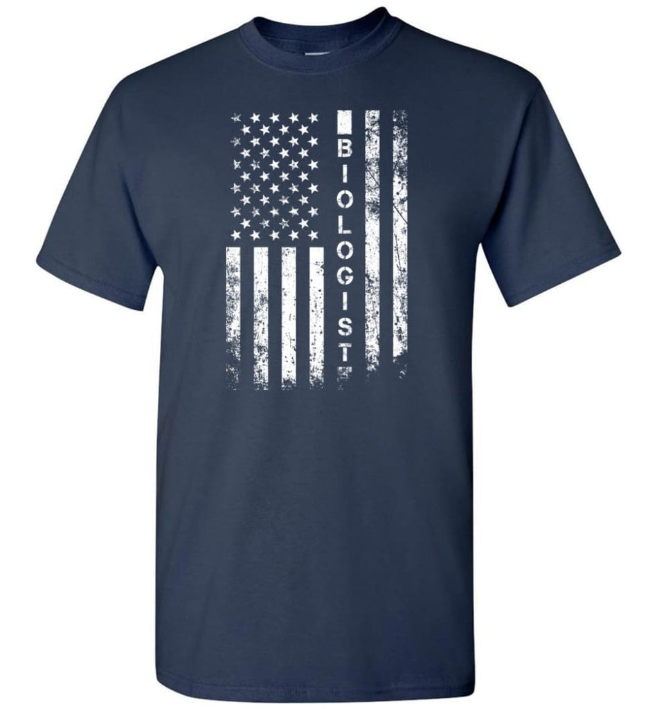 American Flag Biologist - Short Sleeve T-Shirt - Navy / S