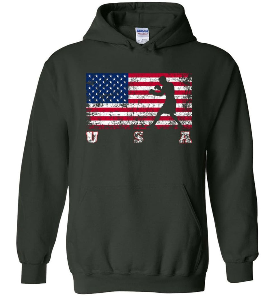 American Flag Boxing - Hoodie - Forest Green / M