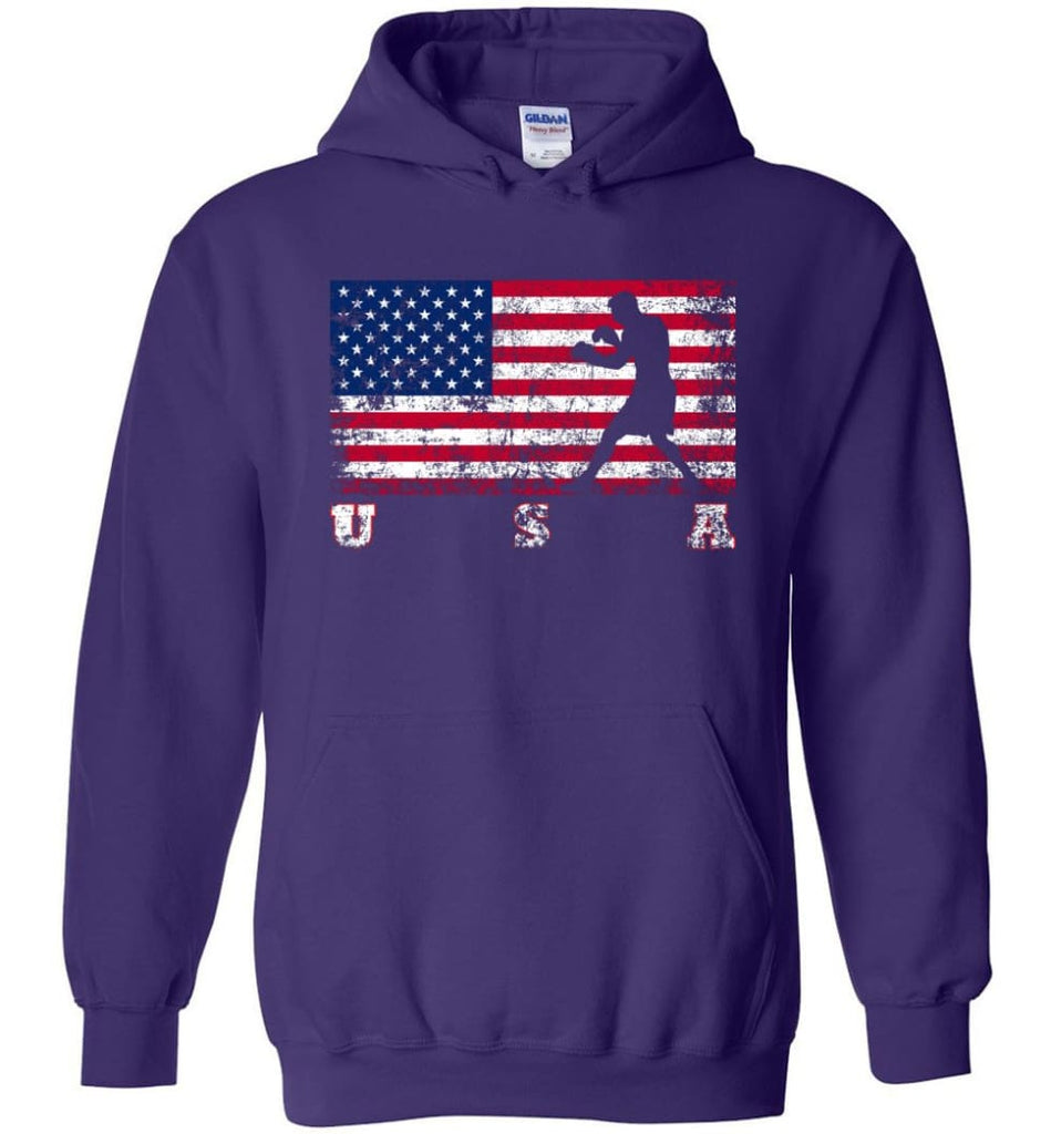 American Flag Boxing - Hoodie - Purple / M