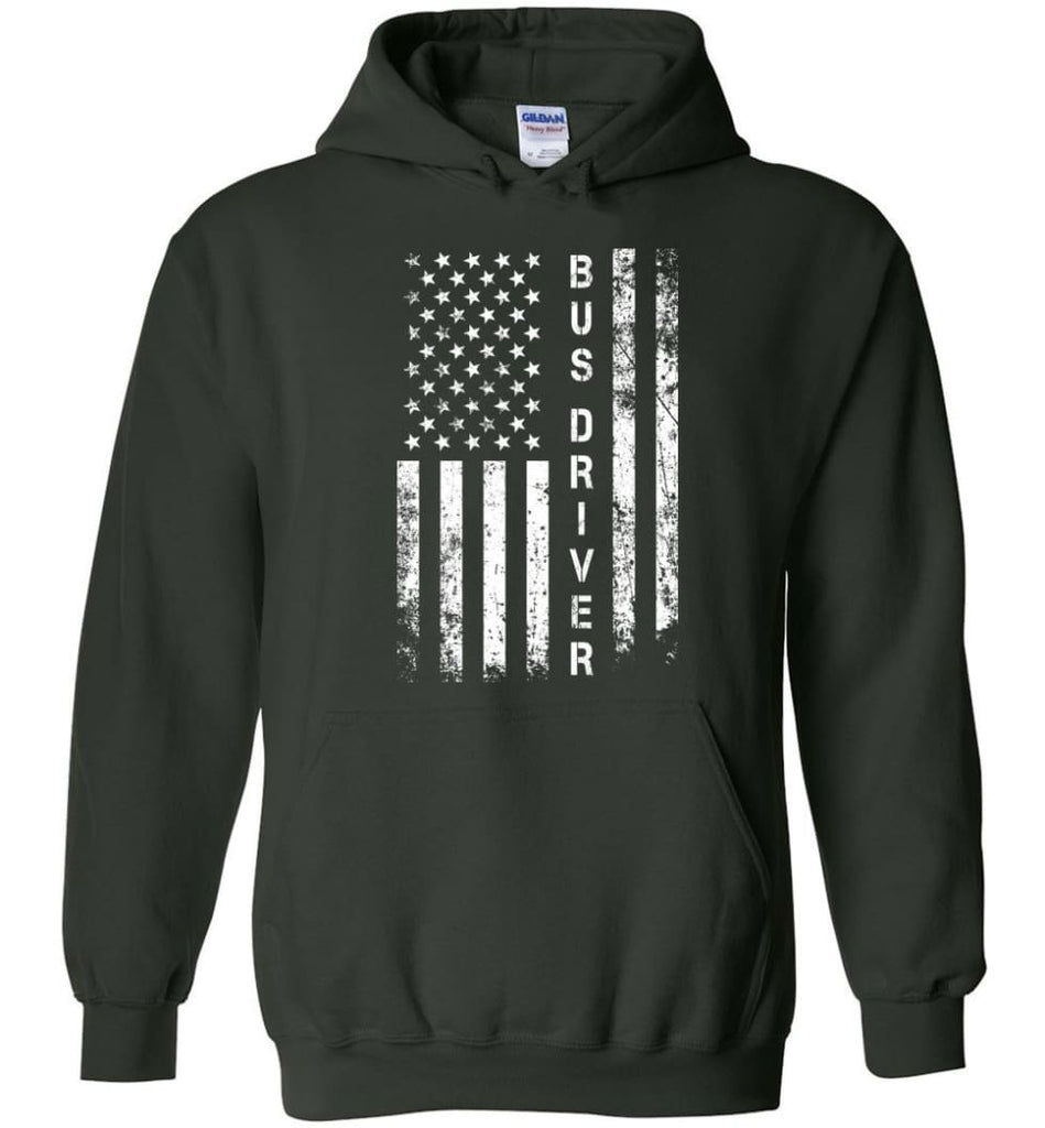 American Flag Bus Driver - Hoodie - Forest Green / M