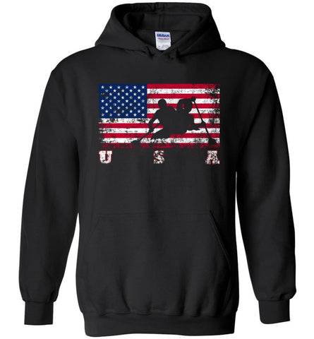 American Flag Canoe Sprint - Hoodie - Black / M