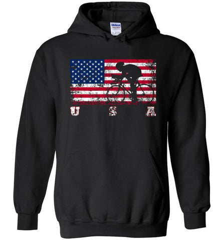 American Flag Cycling Road - Hoodie - Black / M