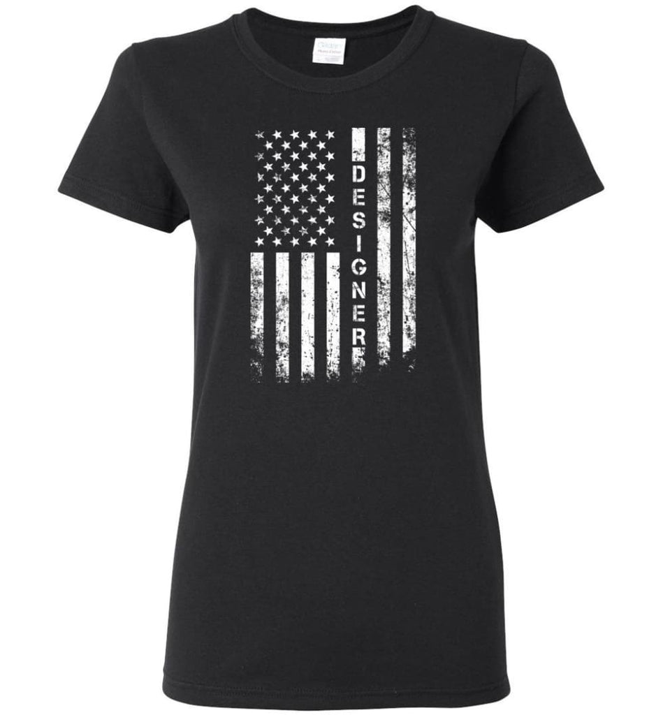 American Flag Designer Women Tee - Black / M