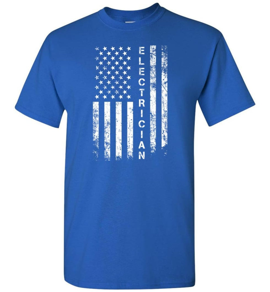 American Flag Electrician - Short Sleeve T-Shirt - Royal / S