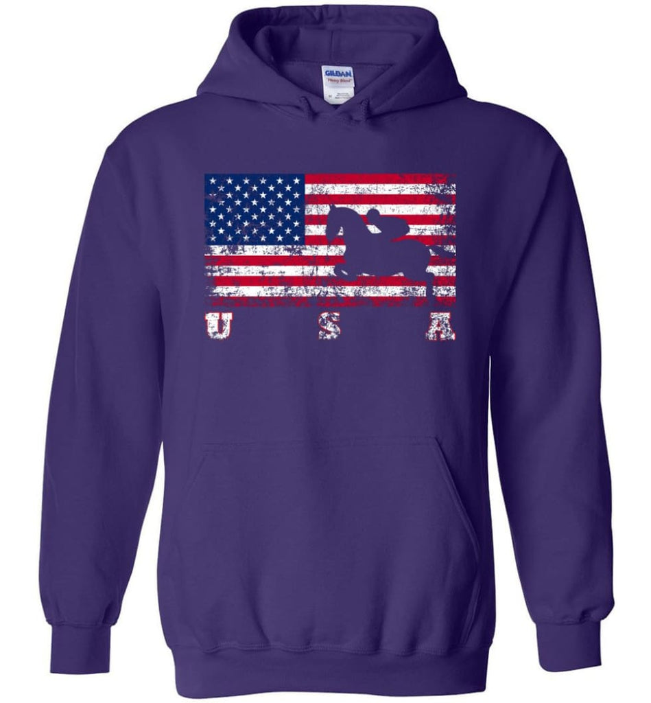 American Flag Equestrian - Hoodie - Purple / M