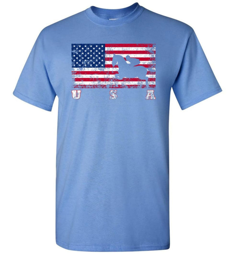 American Flag Equestrian - Short Sleeve T-Shirt - Carolina Blue / S