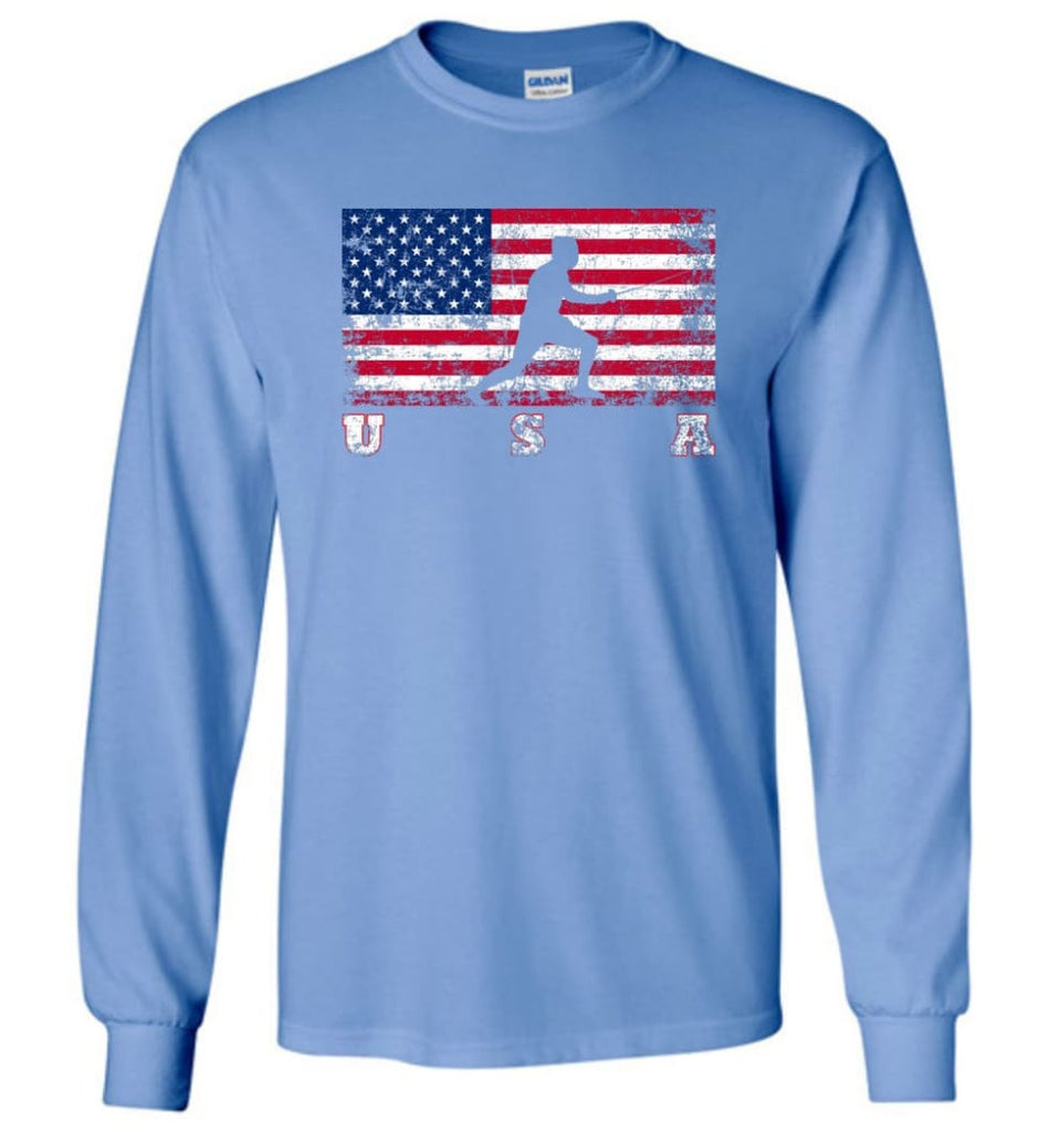 American Flag Fencing - Long Sleeve T-Shirt - Carolina Blue / M