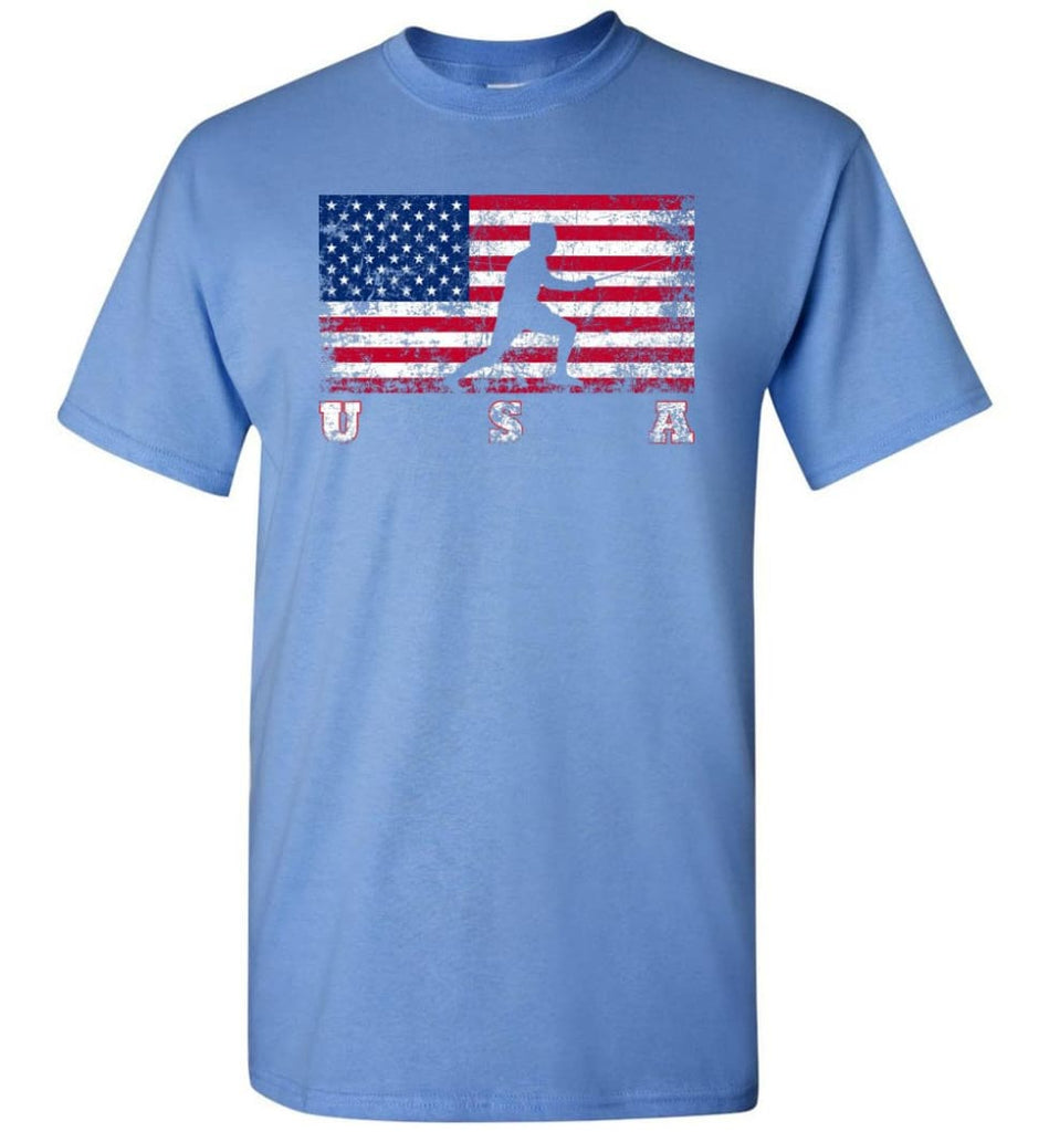 American Flag Fencing - Short Sleeve T-Shirt - Carolina Blue / S