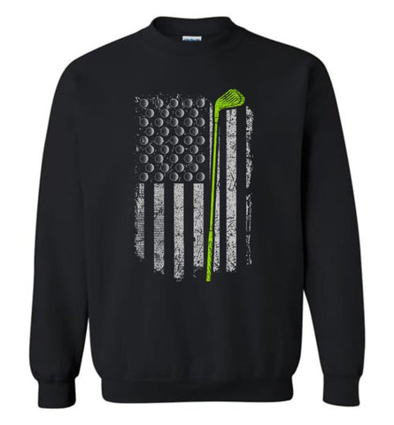 American Flag Golf Shirt American Flag Golf Apparel Funny Golf Shirts For Men Sweatshirt - Black / M