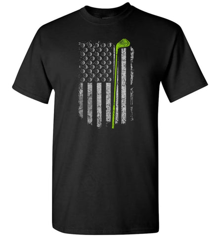 American Flag Golf Shirt American Flag Golf Apparel Funny Golf Shirts For Men T-Shirt - Black / S