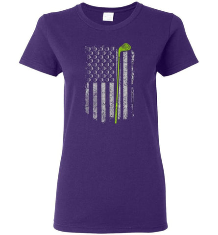 American Flag Golf Shirt American Flag Golf Apparel Funny Golf Shirts For Men - Women T-shirt - Purple / M