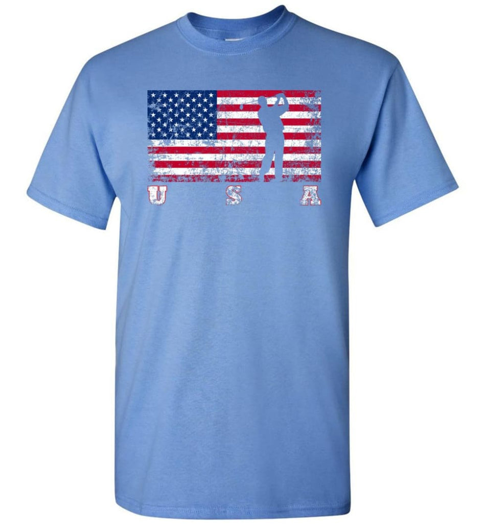 American Flag Golf T-Shirt - Carolina Blue / S