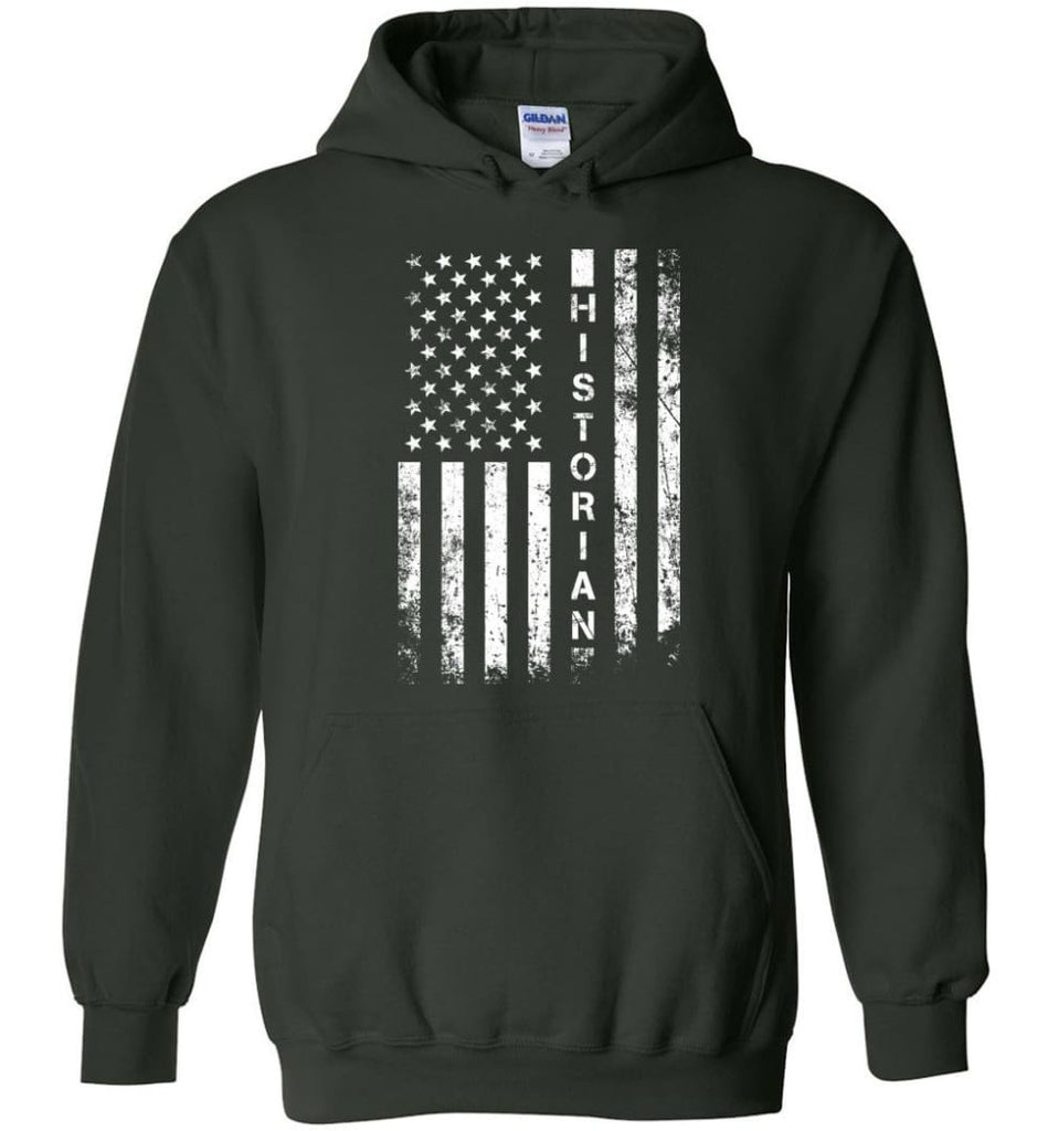 American Flag Historian - Hoodie - Forest Green / M