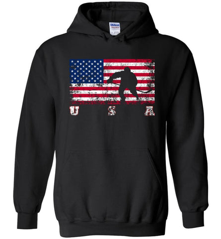 American Flag Hockey - Hoodie - Black / M