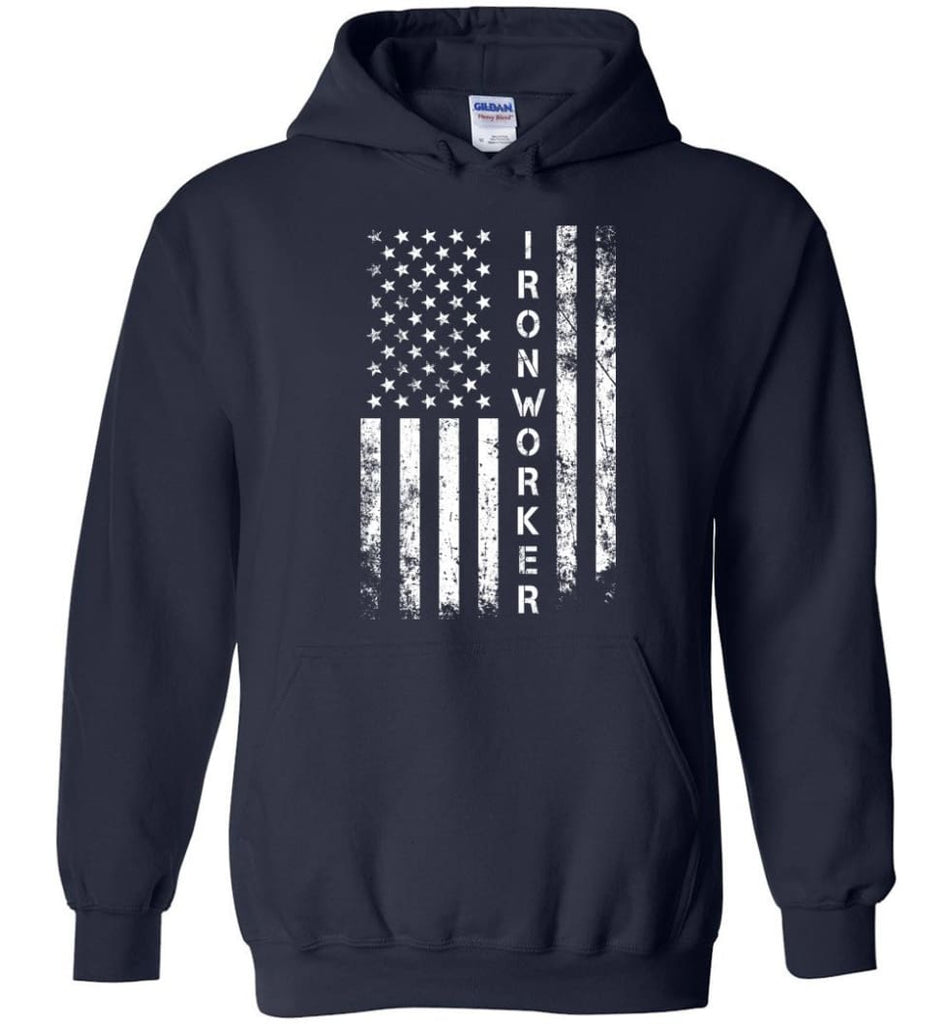 American Flag Ironworker - Hoodie - Navy / M