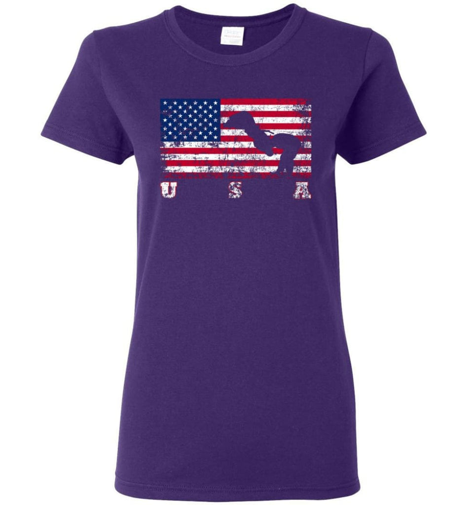 American Flag Judo Women Tee - Purple / M