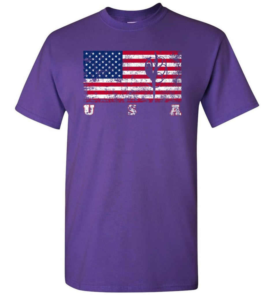 American Flag Rhythmic Gymnastics - Short Sleeve T-Shirt - Purple / S