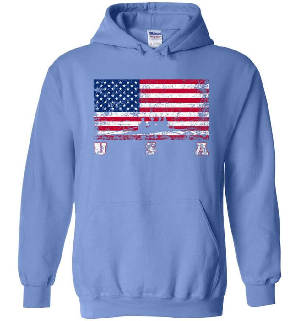 American Flag Rowing Hoodie - Carolina Blue / M