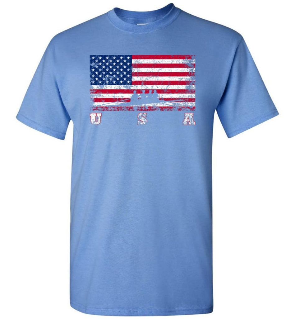 American Flag Rowing - Short Sleeve T-Shirt - Carolina Blue / S