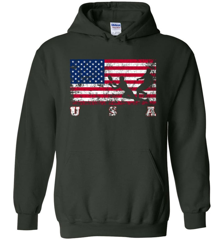 American Flag Rugby Sevens - Hoodie - Forest Green / M