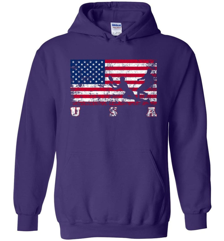 American Flag Rugby Sevens - Hoodie - Purple / M