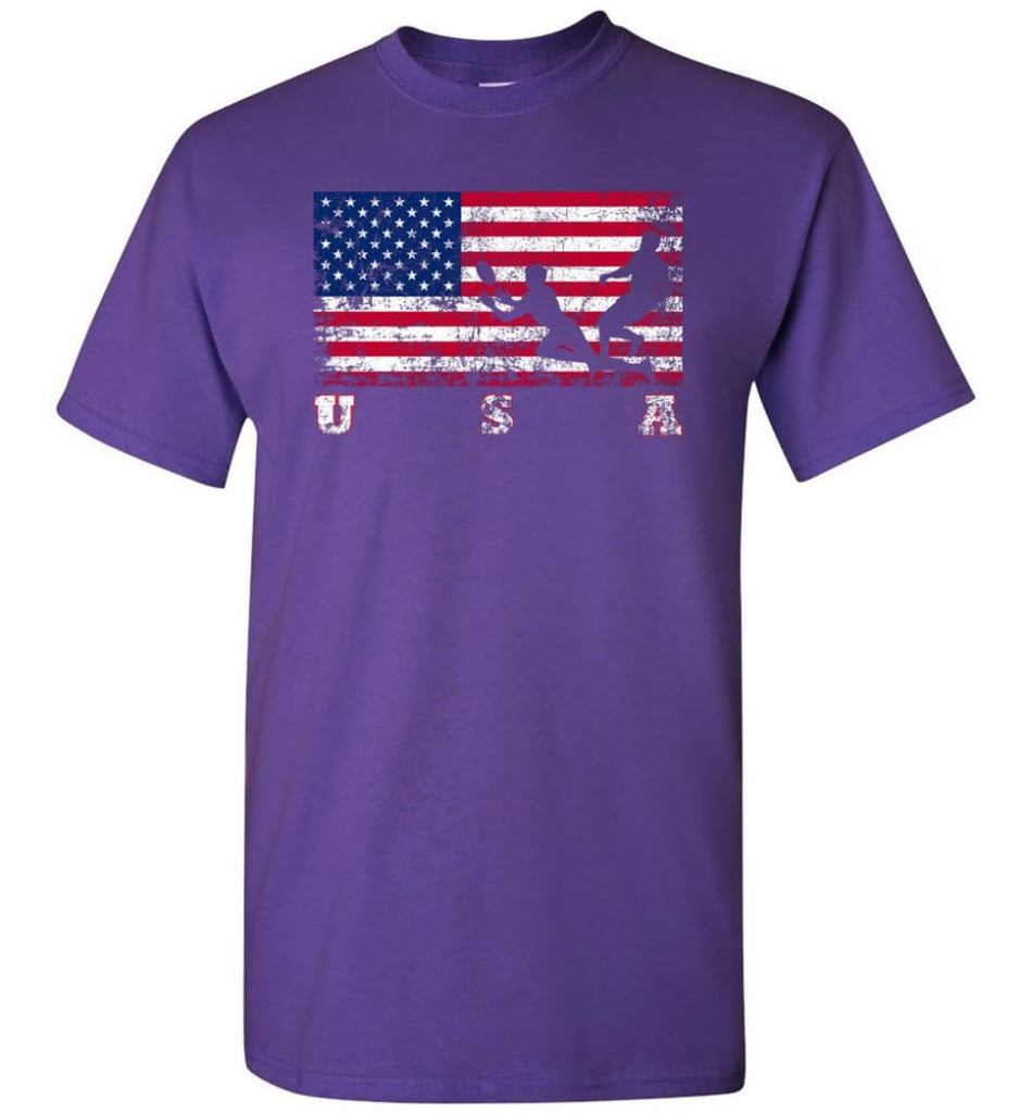 American Flag Rugby Sevens - Short Sleeve T-Shirt - Purple / S