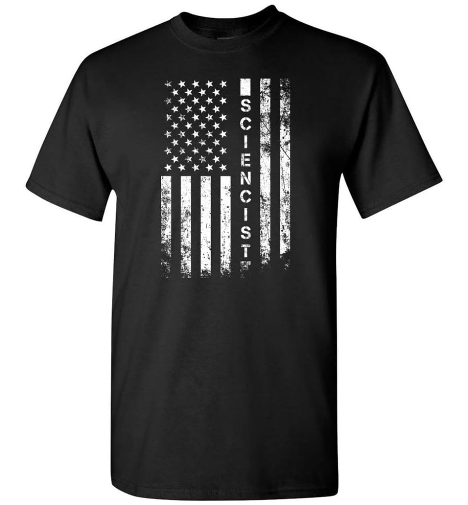 American Flag Sciencist - Short Sleeve T-Shirt - Black / S