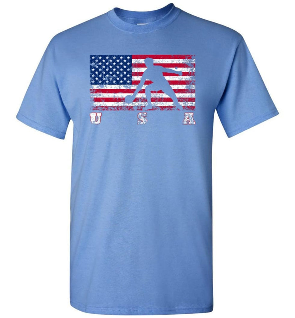 American Flag Table Tennis - Short Sleeve T-Shirt - Carolina Blue / S
