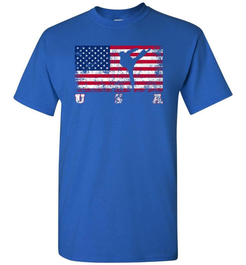 American Flag Taekwondo T-Shirt - Royal / S