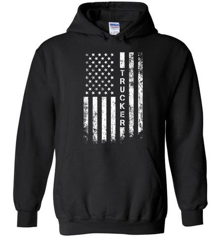 American Flag Trucker - Hoodie - Black / M