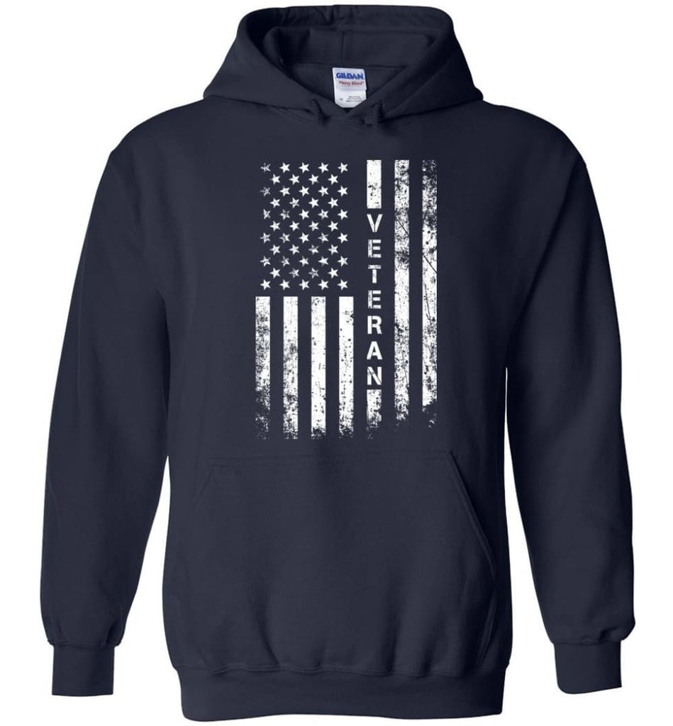 American Flag Veteran Hoodie - Navy / M