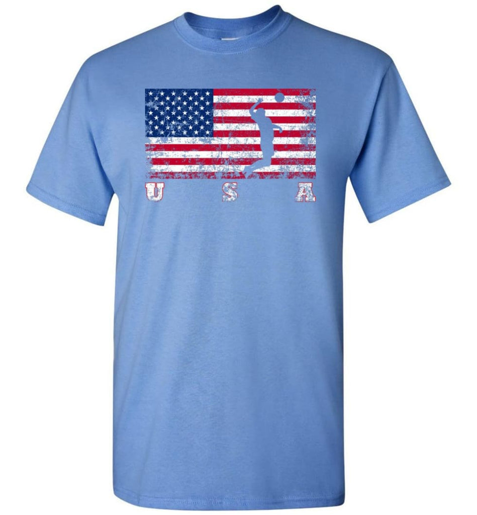 American Flag Volleyball - Short Sleeve T-Shirt - Carolina Blue / S
