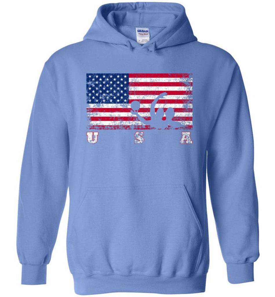 American Flag Water Polo - Hoodie - Carolina Blue / M