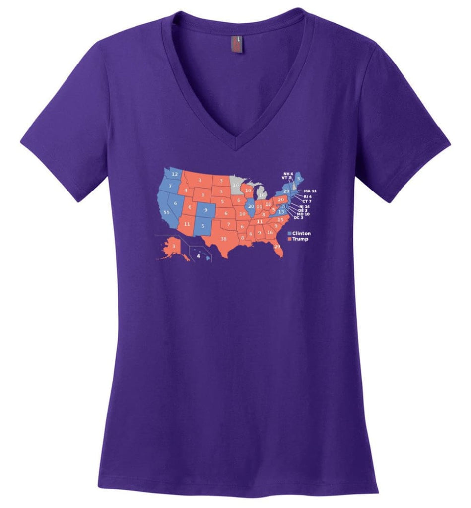 American Flag Water Polo Ladies V-Neck - Purple / M