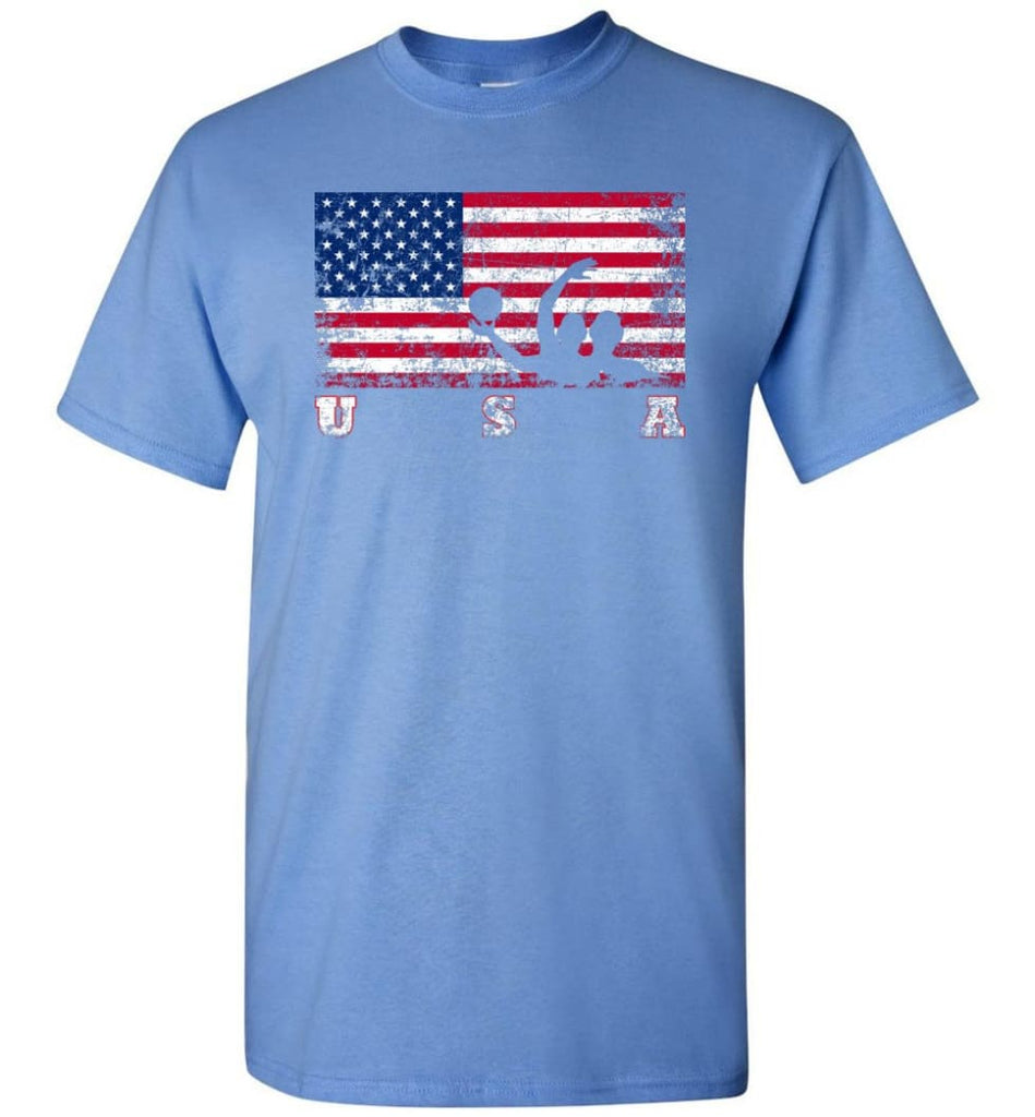 American Flag Water Polo - Short Sleeve T-Shirt - Carolina Blue / S