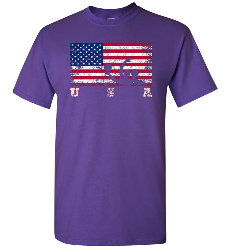 American Flag Water Polo - Short Sleeve T-Shirt - Purple / S