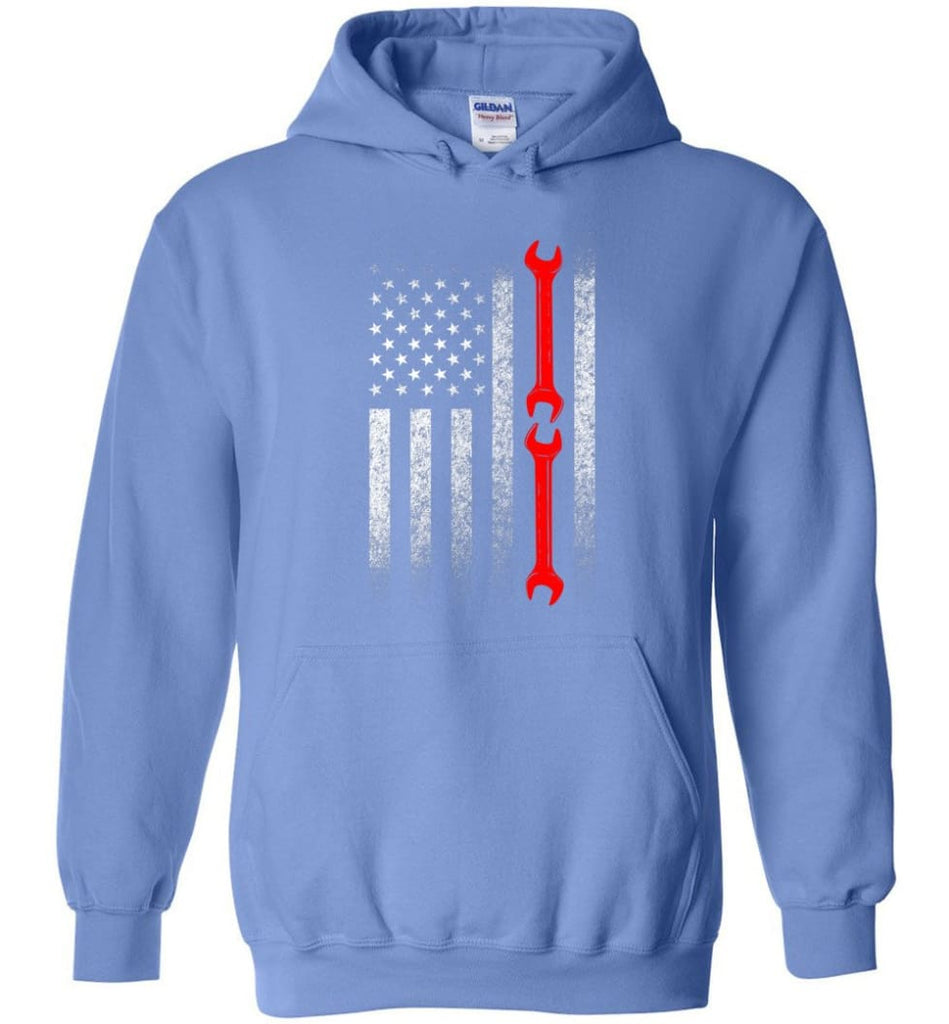 American Mechanic Flag Shirt - Hoodie - Carolina Blue / M