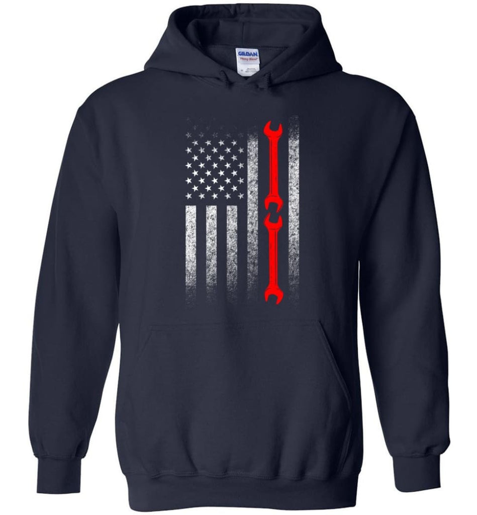 American Mechanic Flag Shirt - Hoodie - Navy / M