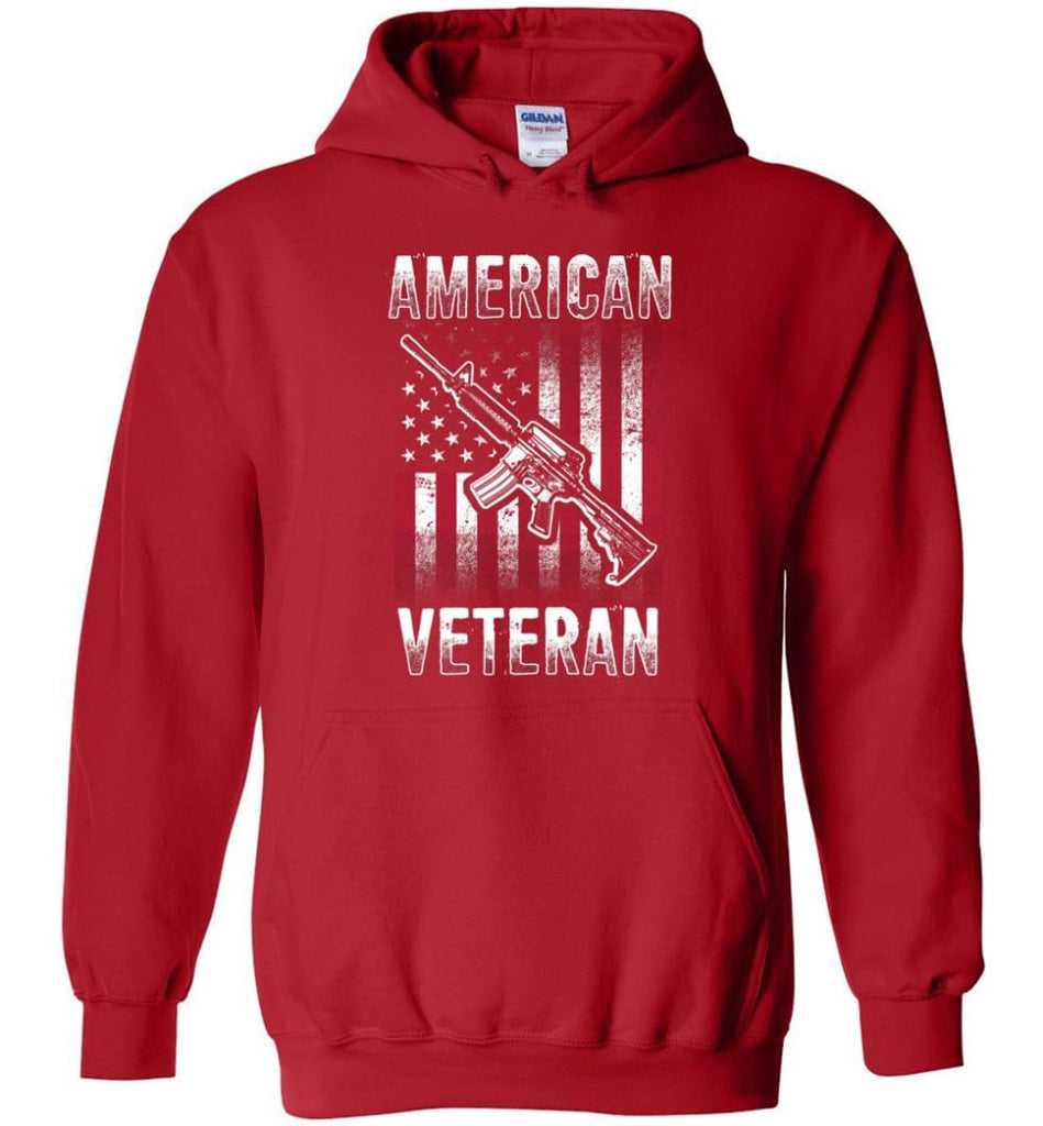 American Veteran Shirt - Hoodie - Red / M